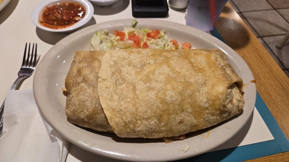Large Burrito with Chips and Salsa